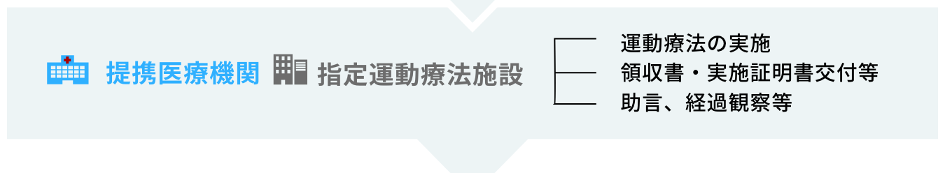 2.提携医療機関：指定運動療法施設 - 運動療法の実施 / 領収書・実施証明書交付等 / 助言、経過観察等